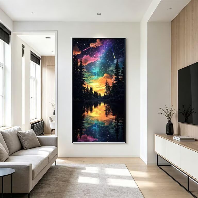 Diamond Painting DIY grand format pour décorer un salon moderne