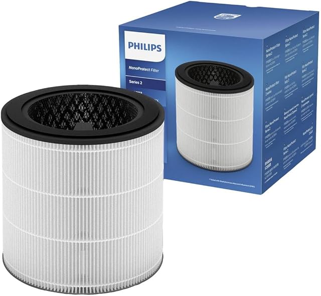 Philips NanoProtect Filtr Hepa 3 w 1, pochłania lotne zw. organiczne i wyłapuje do 99.5% zanieczyszczeń o wielkości nawet 0,003 um, Filtr wymienny do oczyszczacza powietrza AC0830/10, FY0293/30