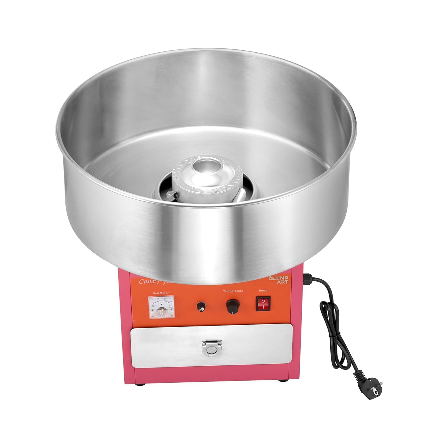 1000W Cotton Candy Machine - Stainless Steel Bowl, Big Commercial Cotton Candy Maker for Home and Events - Perfect for Cotton Candy, Popcorn, Cake Pops & More