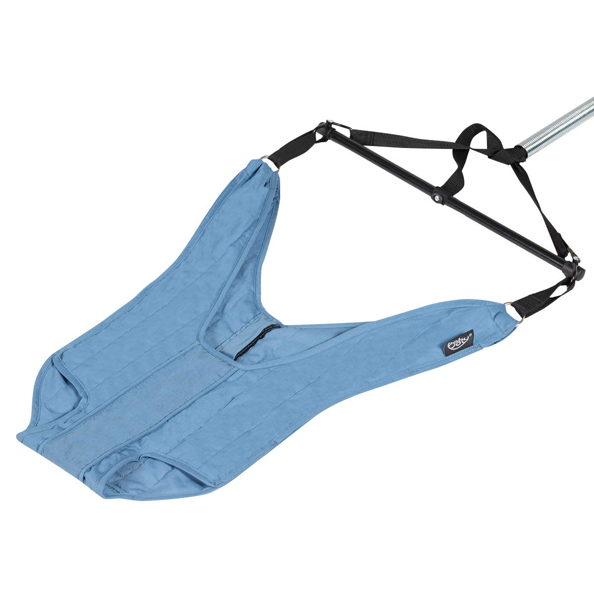 COSTWAY Siège Sauteur Suspendu Bébés de 6-12Mois avec Chaîne Réglable 29-93CM, Siège en Tissu TC avec Tube en Fer Charge Max. 12KG Bleu