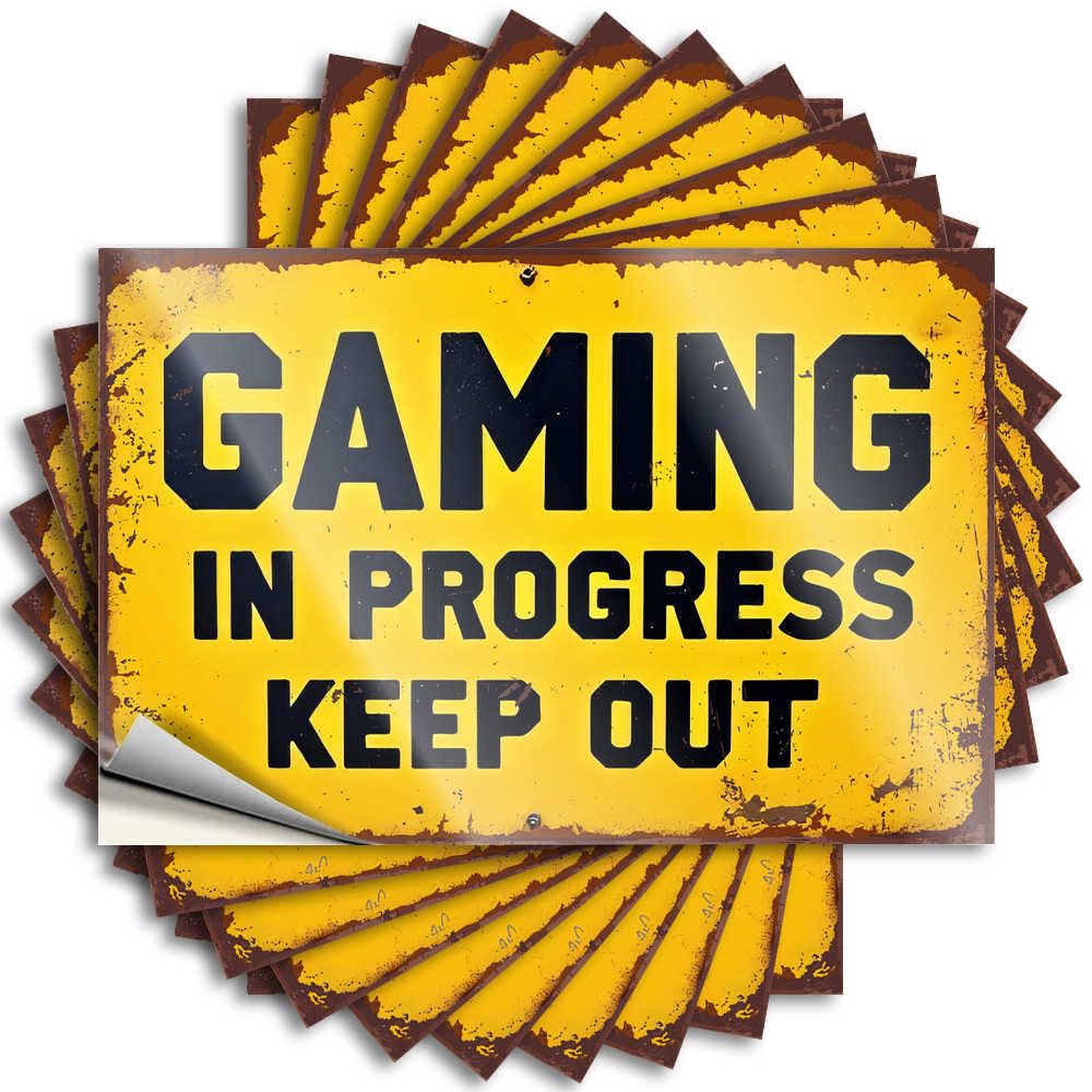 Sticker Encouragement Vinyl Decals, Accessories Waterproof Hat Stickers for Water Bottle | Warning: Gaming in Progress - Keep Out! Perfect for Paw Laptop Decor(12X18CM)