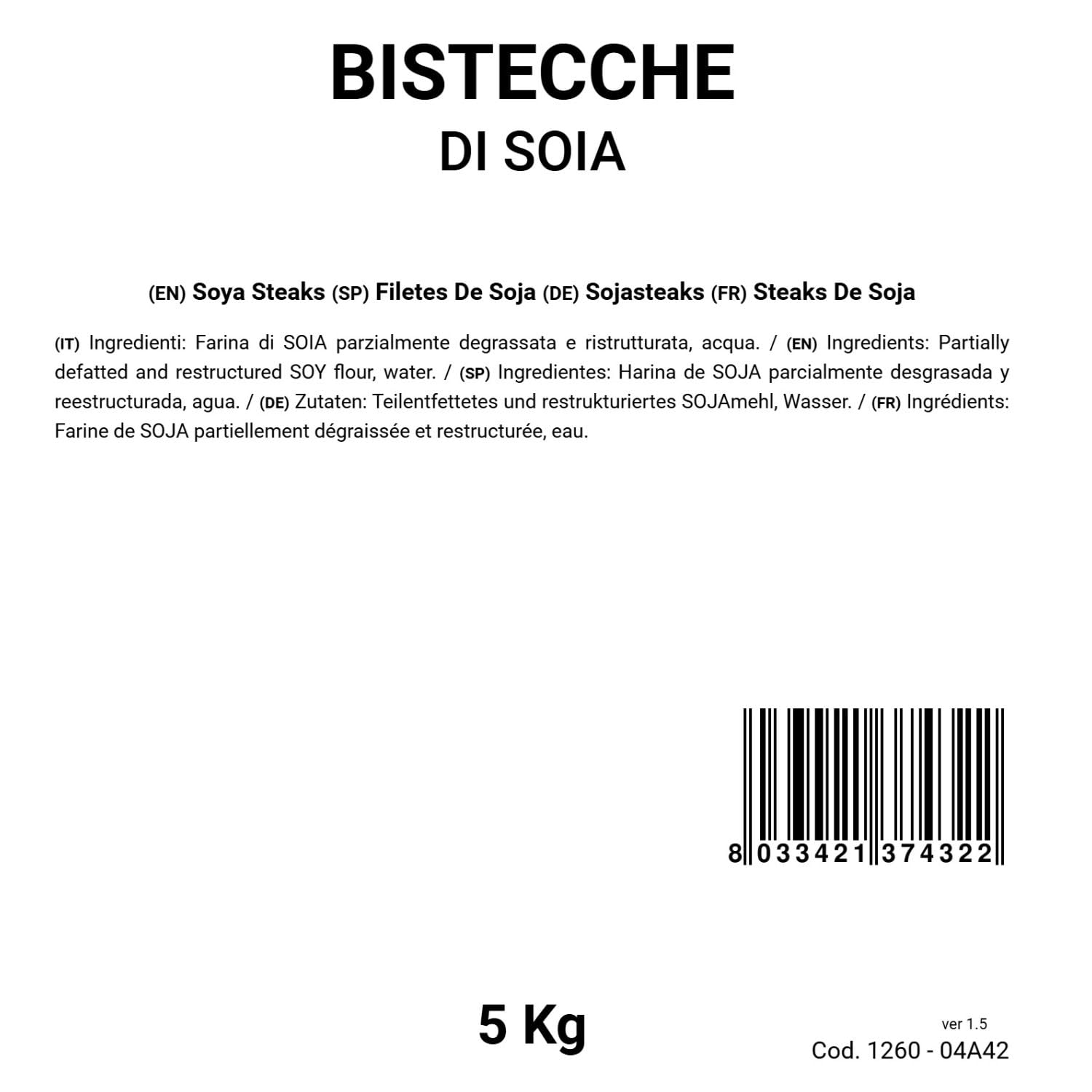 Bongiovanni (Farine e bontà naturali) - Bistecche di Soia 5Kg