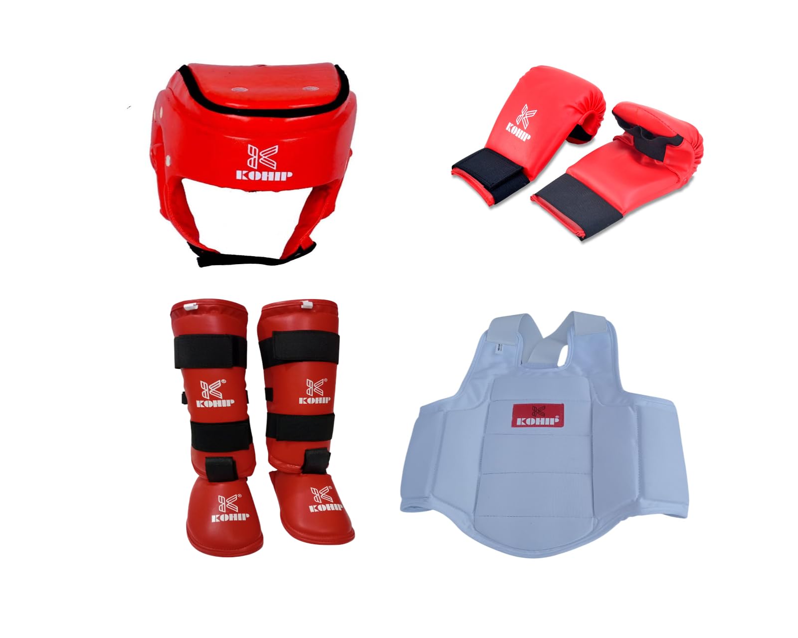 Karate shin Pad Karate kit Set (Large, RED)-image-11