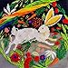 Tapestry Embroidery Kit for Adults and Beginners — Hare on Black 16″ × 16″ with Clear, Precise Printed Design on Cotton Canvas; Includes 2 Needles, Yarn, and Easy-Read Chart