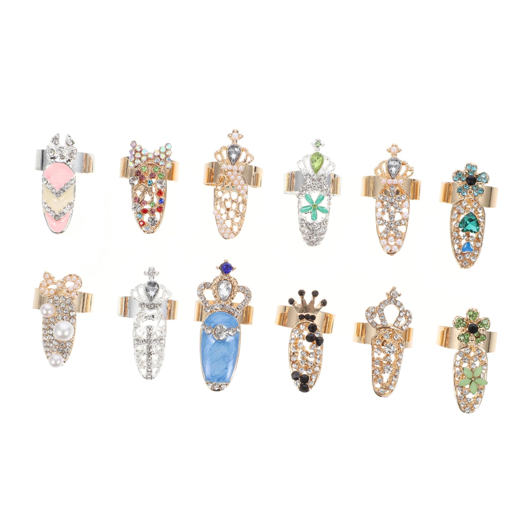 VALICLUD 12piezas Uñas De Cristal Decoración De Manicura Para Mujer Accesorios De Uñas De Joyas De Para Decoración De
