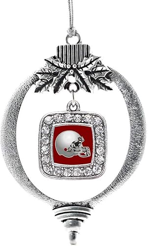 Miniatura 90 de Inspired Silver - My Vintage Initials - Adorno con dije de letra J - Adornos navideños cuadrados de plata con joyas de circonita cúbica