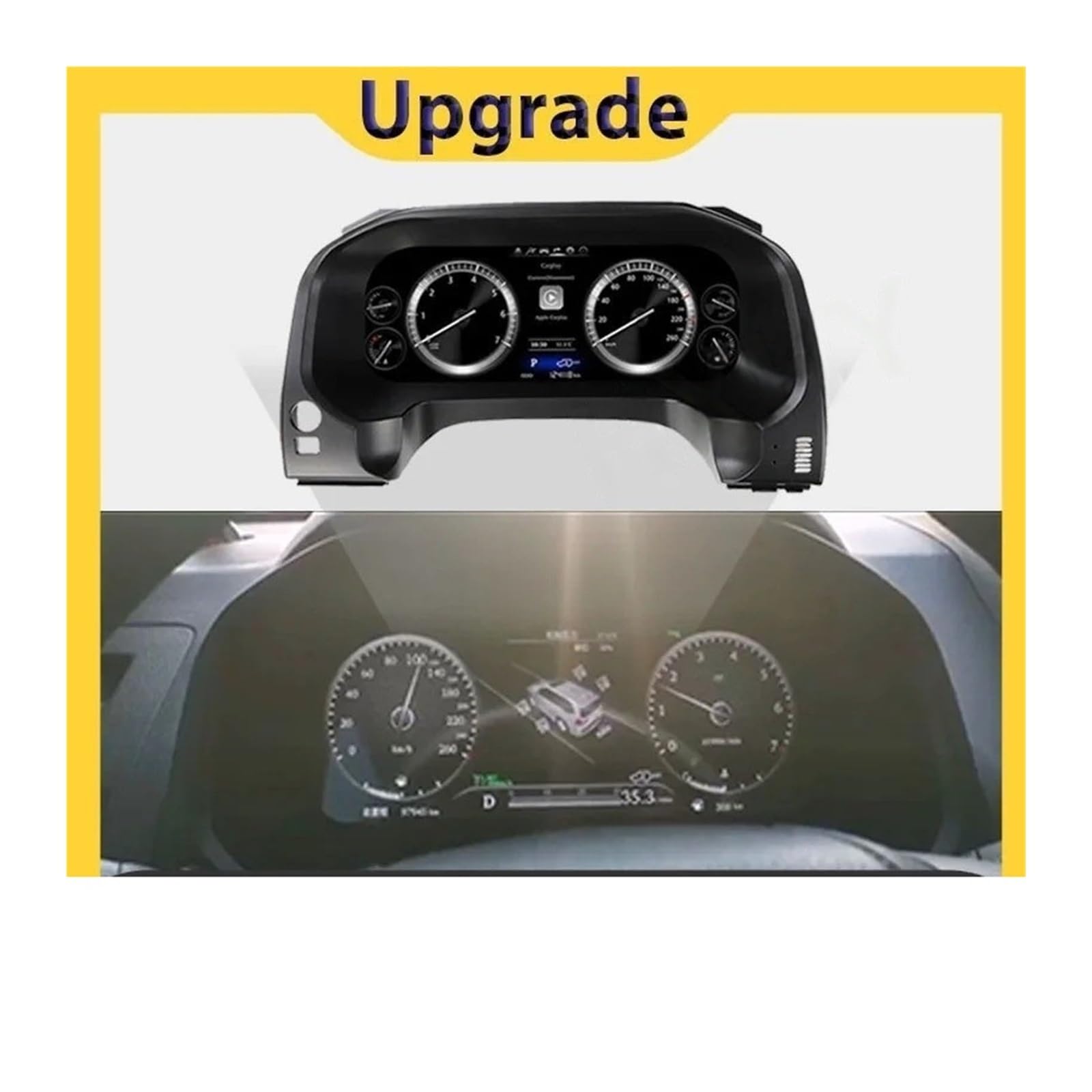 2024 Neuestes digitales Linux-Kombiinstrument für Toyota Prado 2004–2022, LCD-Geschwindigkeitsmesser, Dashboard-Player(Style 1 10-17year)