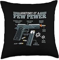 Vista 5 de Gun and toy gun or Nerf gun lover Anatomy of Pew Pewer Weaponry, almohada de pistola de juguete, 16 x 16 pulgadas, multicolor