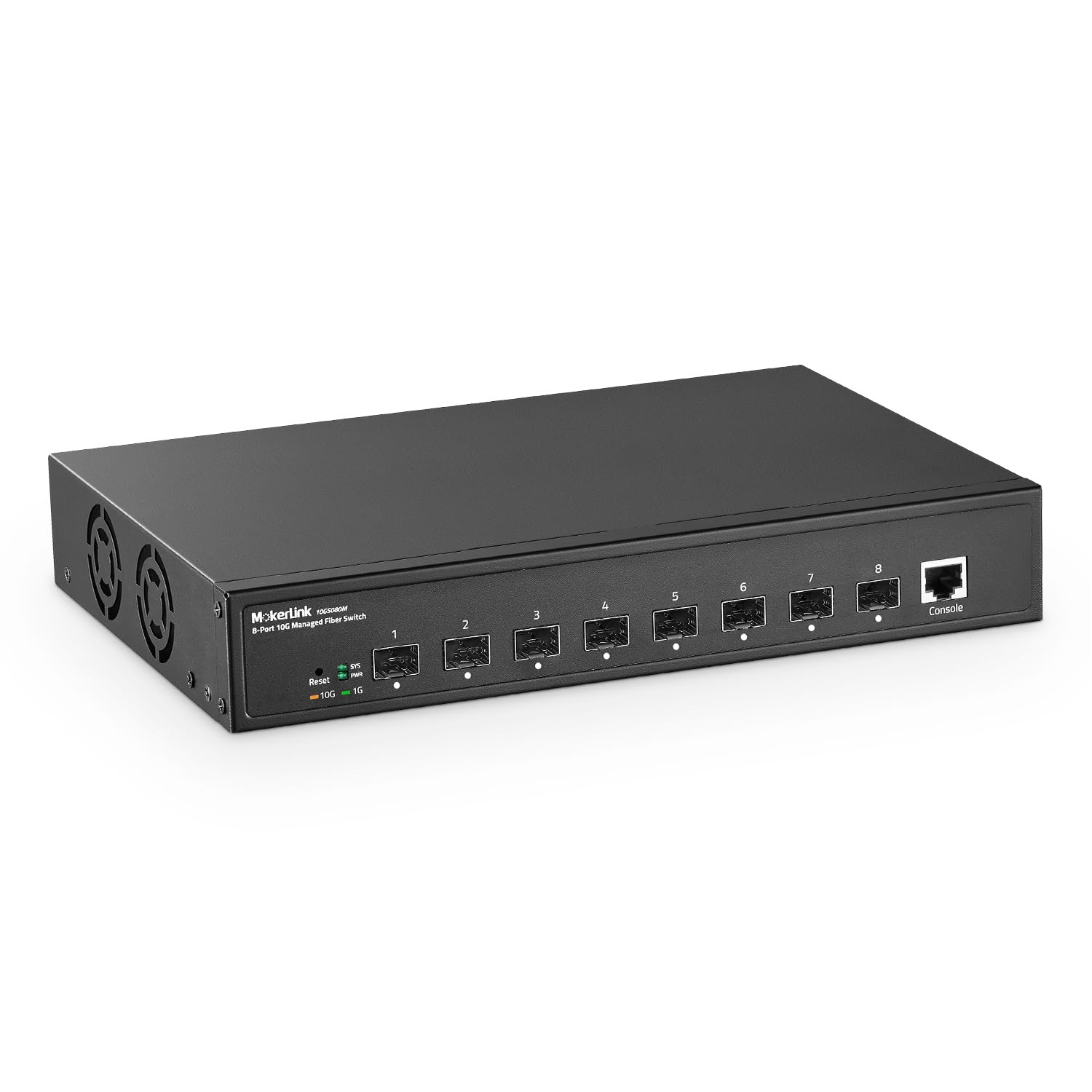MokerLink 8 Port 10G SFP+ Managed Fiber Switch, 1G/10G SFP Slot, L3 Web/CLI Managed, 160Gbps Bandwidth Desktop|Rackmount Network Switch