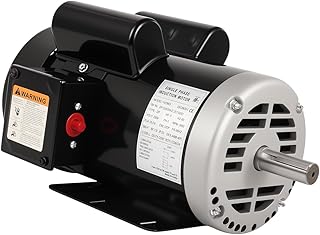 5 HP Air CompressorMotor, 230V Electric Motor 3450 RPM, CCW/CW Single Phase Motor, 56HZ Frame 7/8" Keyed Shaft