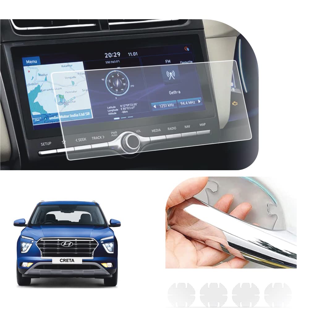 GEAR GUARD - GIVE LIFE TO YOUR DEVICE Tempered Glass Hyundai Alcazar 2020 Car Accessories Navigation Touch Screen Protector (Company Fitted) With Door Handle Guard - 10.25Inch Clear (B09LVHDSJJ) Amazon Price History, Amazon Price Tracker