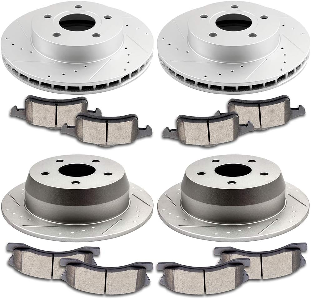 Brake and Rotors Kits,SCITOO 4pcs Brake Rotors and 8pcs Ceramic Brake Pads fit for 1999-2004 for Jeep Grand for Cherokee