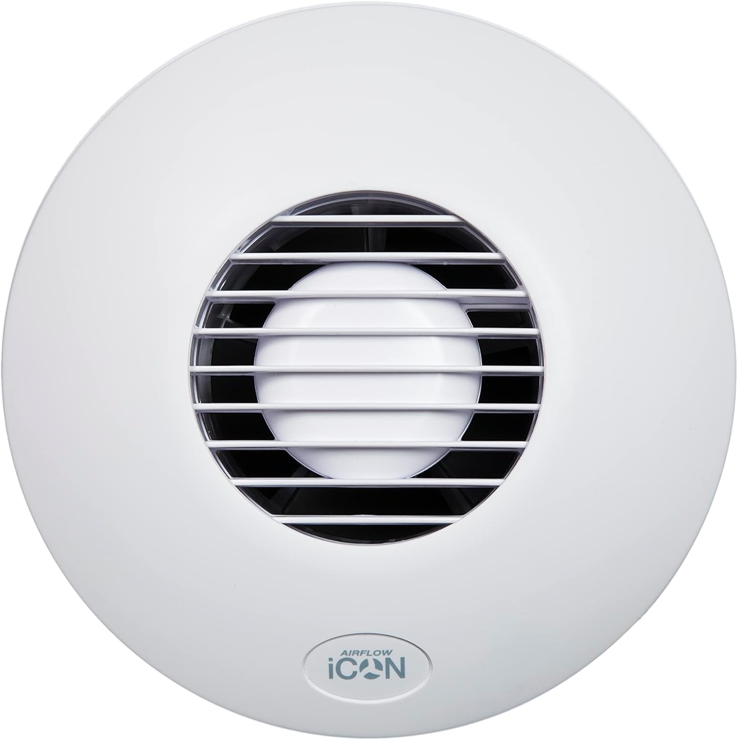 Airflow iCON 15 Badlüfter 100 mm, Abluftventilator 19 l/s, 9,4 W für Wand- & Deckenmontage mit Iris-Rückstauklappe, optional mit Feuchte-, PIR- oder Timer-Modul, 3 Jahre Garantie