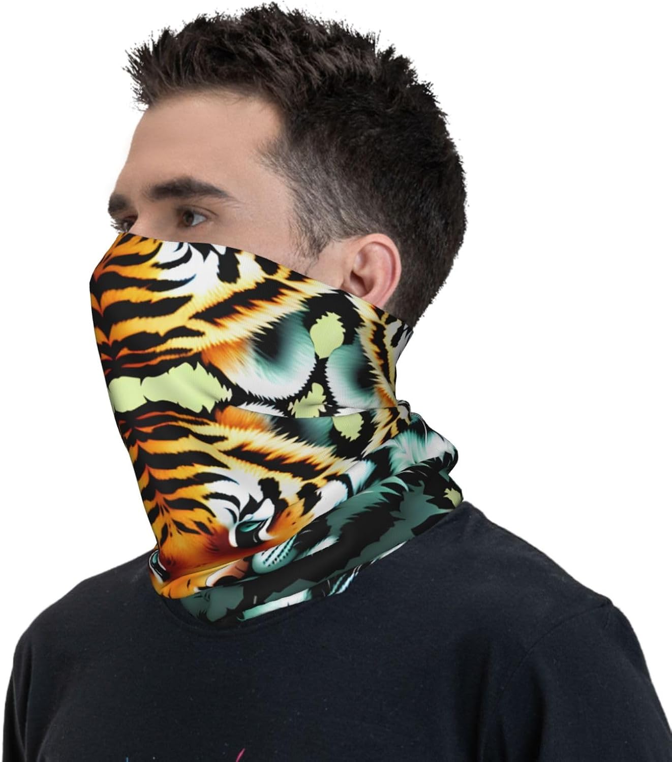 Little fat tiger head Printed Multifunctional sports headscarf Headband, face mask, wristband
