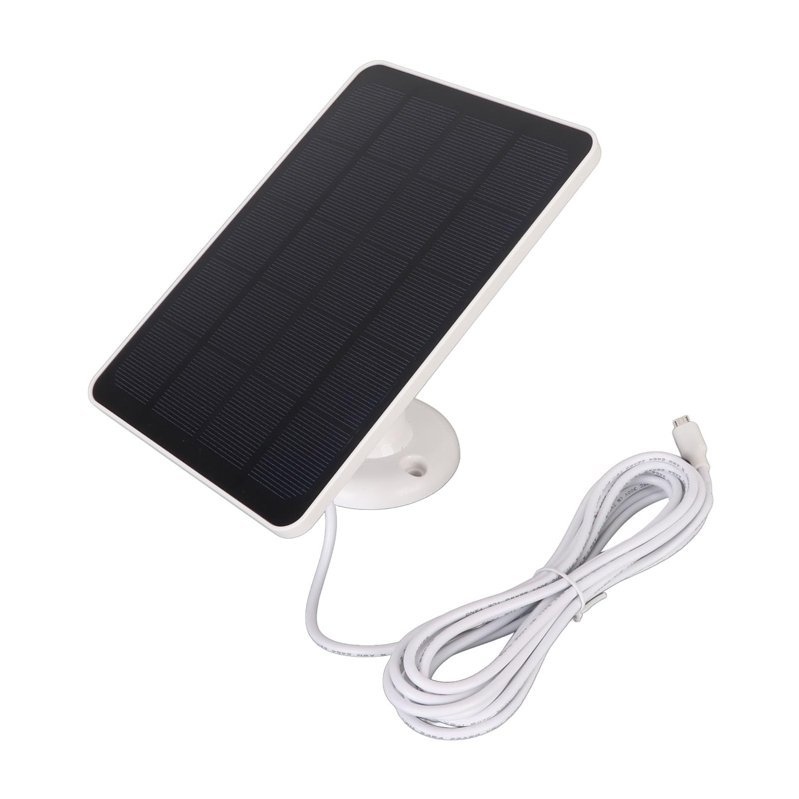 Panneau de Charge Solaire en Silicium Monocristallin, Alimentation Stable 5 V 4 W pour Caméra avec Rotation à 360° – Idéal pour les Caméras de Surveillance (WHITE)