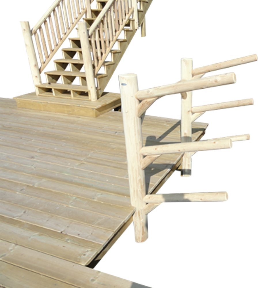 Log Kayak Rack - 3-Place Low Dock-Mounted Kayak/SUP Log Rack, Outdoor Kayak Storage Rack, Surfboard Mount, SUP Surf Racks, Paddle Board for Dock, Outdoor Log Racks - Canyon Brown