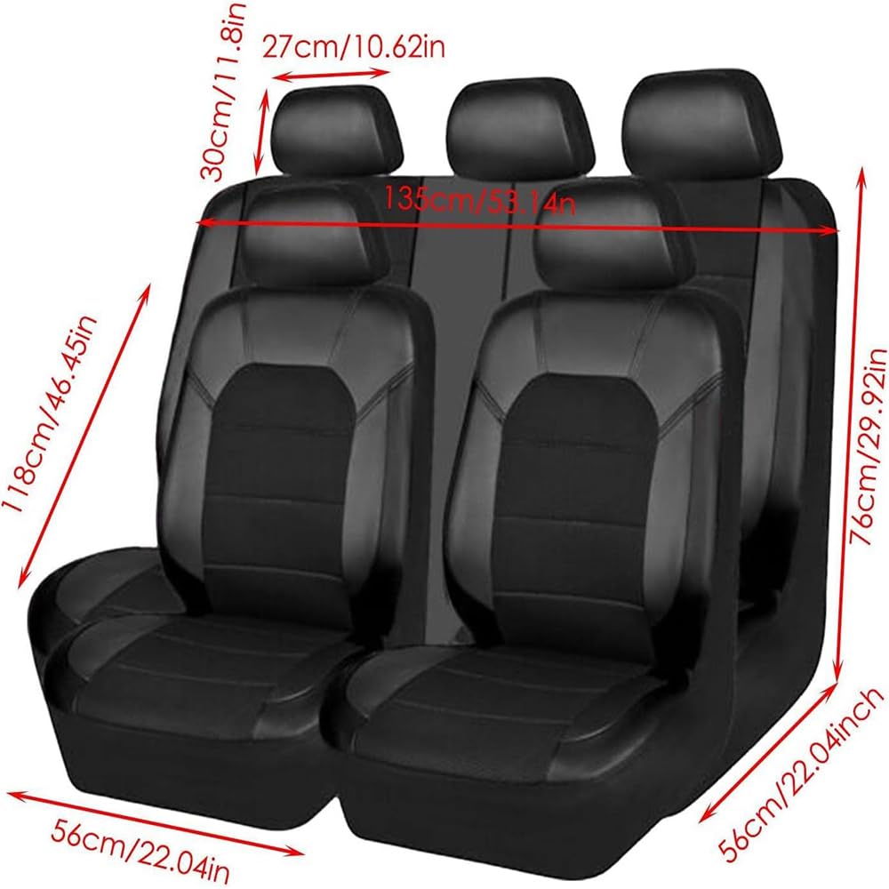 Juegos de Cubreasientos, para Jeep Grand Cherokee 2005-2010 Cuero Funda Asiento Coche Impermeable Completo Juegos Cubreasientos Interior Accesorios,Black
