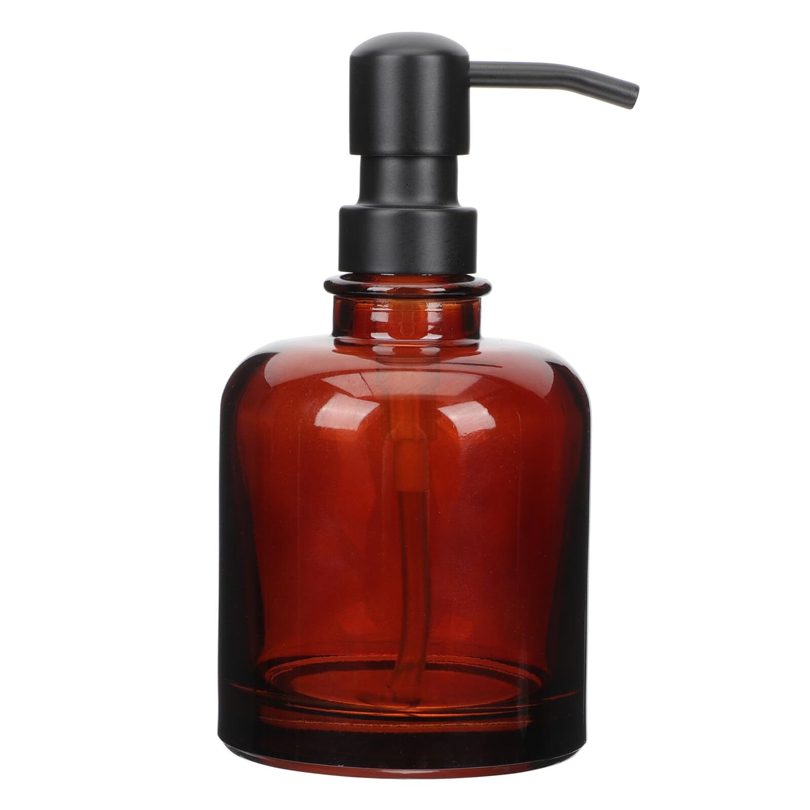 Baluue Flacone Con Pompa Per Shampoo in Vetro Ambrato Dispenser Per Sapone Vuoto Facile Da Premere Ricaricabile Per Uso Domestico e Alberghiero