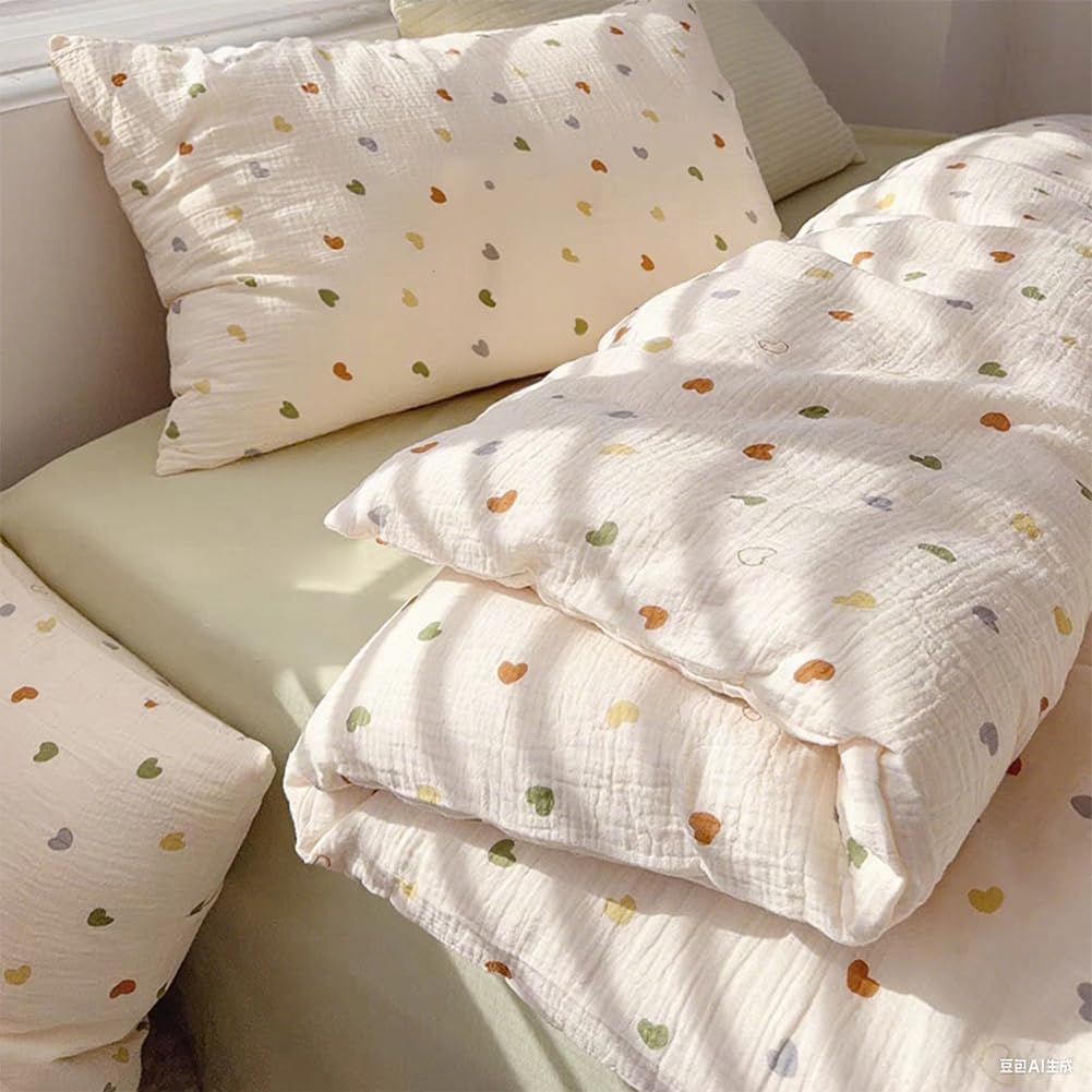 AShanlan Kinderbettwäsche 100x135 Baumwolle Musselin Bettwäsche Mädchen Oeko-TEX zertifizierte Bettbezug mit Reißverschluss