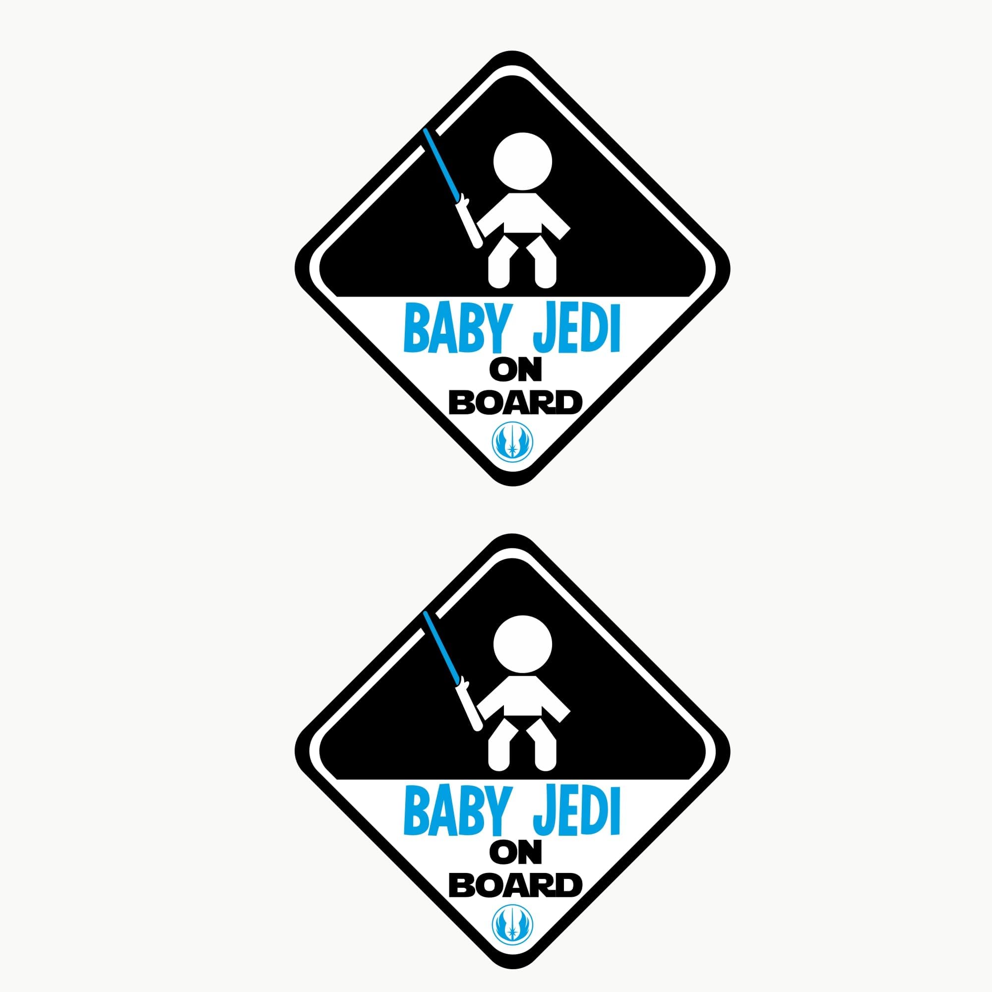 Autodomy Baby Jedi Boy Star Wars Baby on Board Baby in Car Stickers Pack 2 Units for Car (External Use)