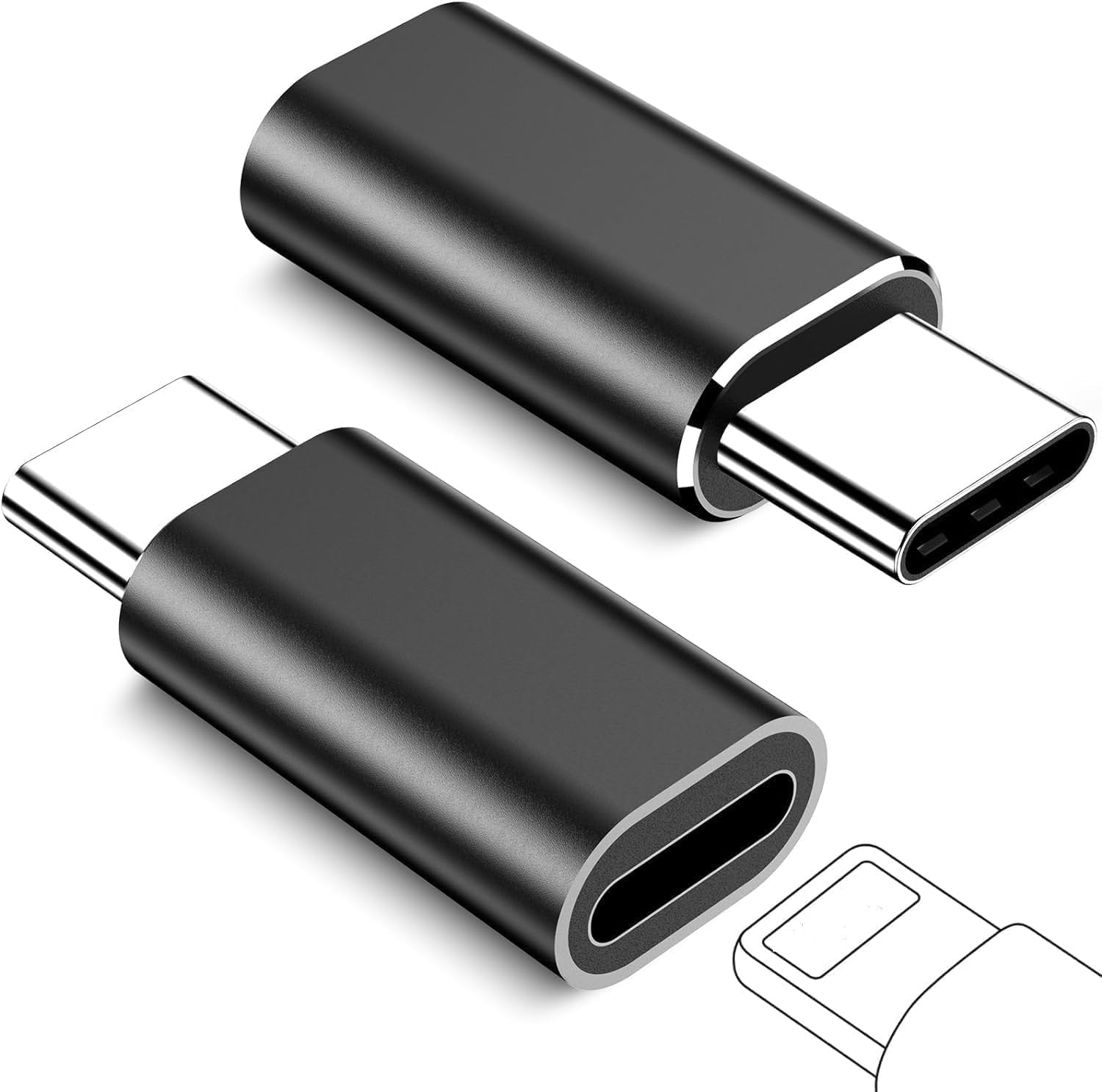 (Apple MFi Certified) Lightning to USB C Adapter, Lightning Female to Type-C Male Connector for iPhone 16/15 16/15 Plus 16/15 Pro 16/15 Pro Max/iPad Pro/Air/Mini, Support Fast Charging & Data Sync-image-39