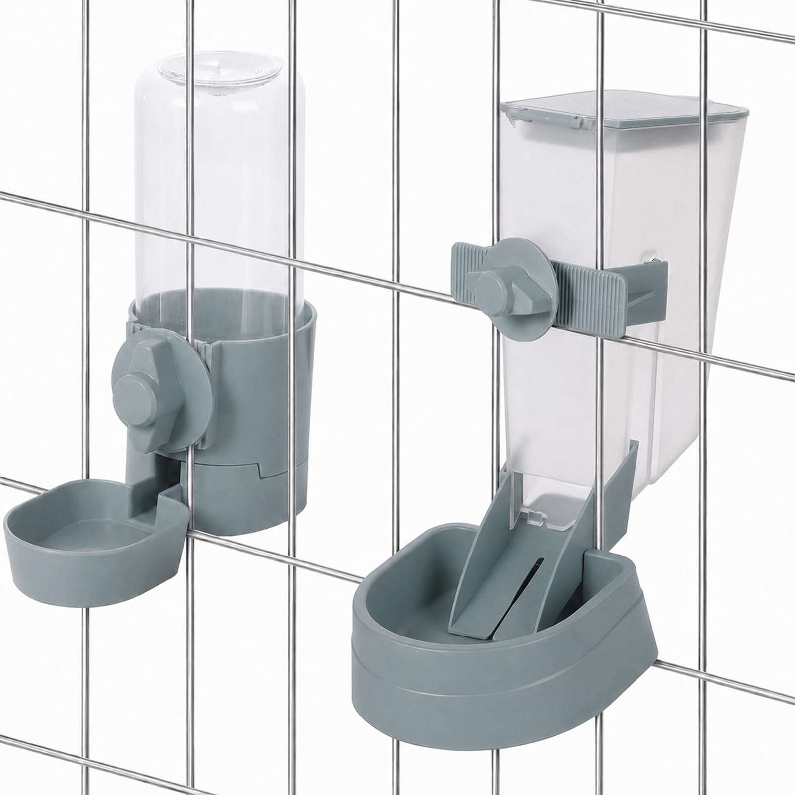 Hängender Futter- und Wasserspender für Haustierkäfig, 1 L Futterspender und 500 ml Wasserer, Hängeflaschen- und Napf-Set für Kaninchen, Katze, kleinen Hund, Frettchen, Welpen