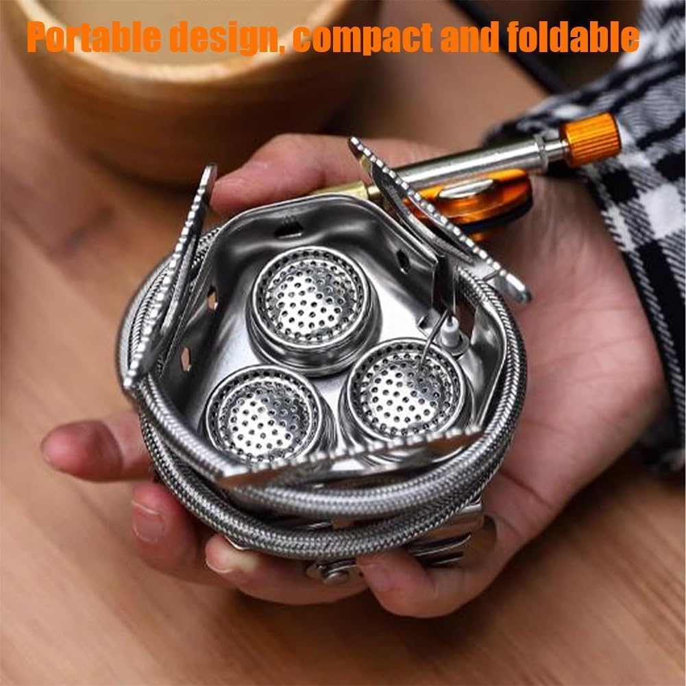 Portable Folding Backpacking Camp Cooking 9900w/7200wWindproof Camping Stove, 12800w, Utensils for Outdoor Cooking, Hiking, Picnics. (1PCS)