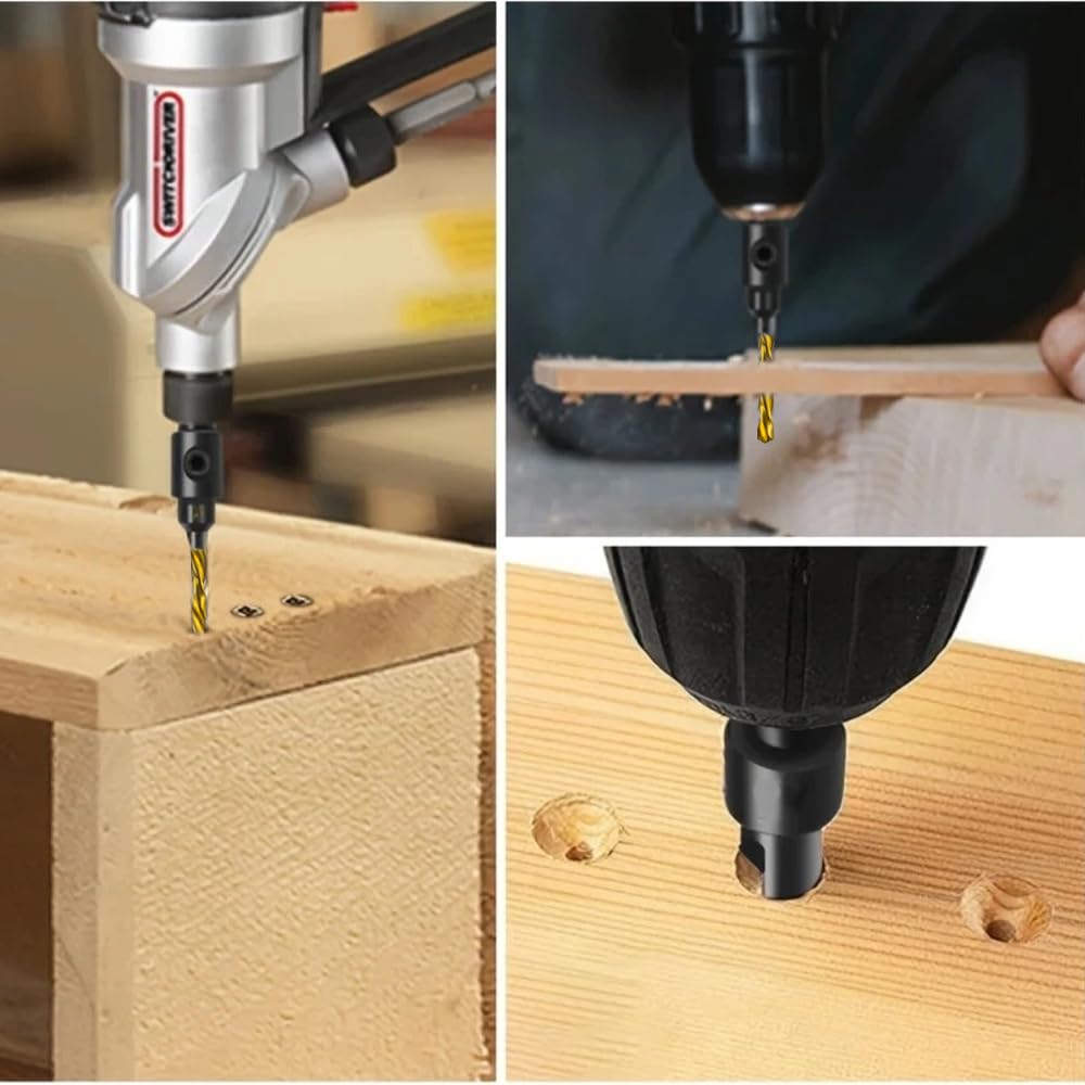 11PCS Countersink Drill Bit Set, Counter Sink Drill Bit for Wood, Wood Working Tools and Accessories, Hexagonal Shank Countersunk Drill Bits for Woodworking, Screw Hole Enlargement & Drill Bits