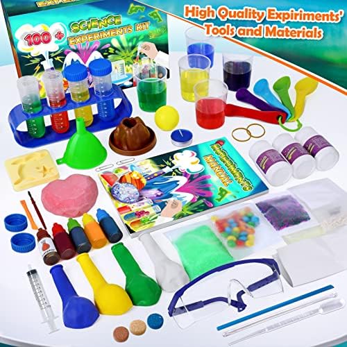 UNGLINGA 100+ Science Lab Experiments Kit for Kids Age 4-6-8-12-14, STEM Activities Educational Scientist Toys Gifts Chemistry Set, Magic Sand, Gemstone Dig, Volcano, Glowing Worms, Fizzy Reaction 2 61ynHmC5mIL. AC