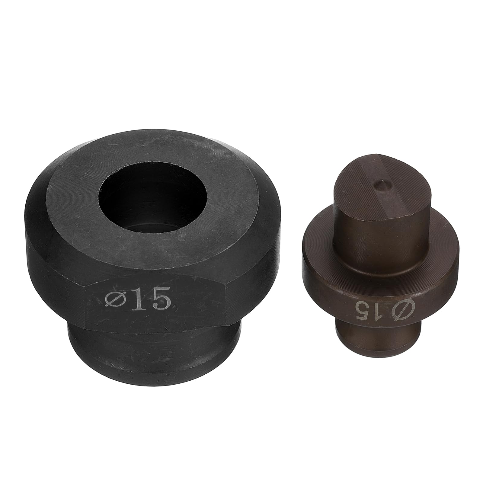 Generic Hydraulic Hole Punch Die 15mm Precise Round Hole Electric Hydraulic Hole Punching Kit for MHP-20 JP-20 Electric Punching Machine, Burgundy & Black