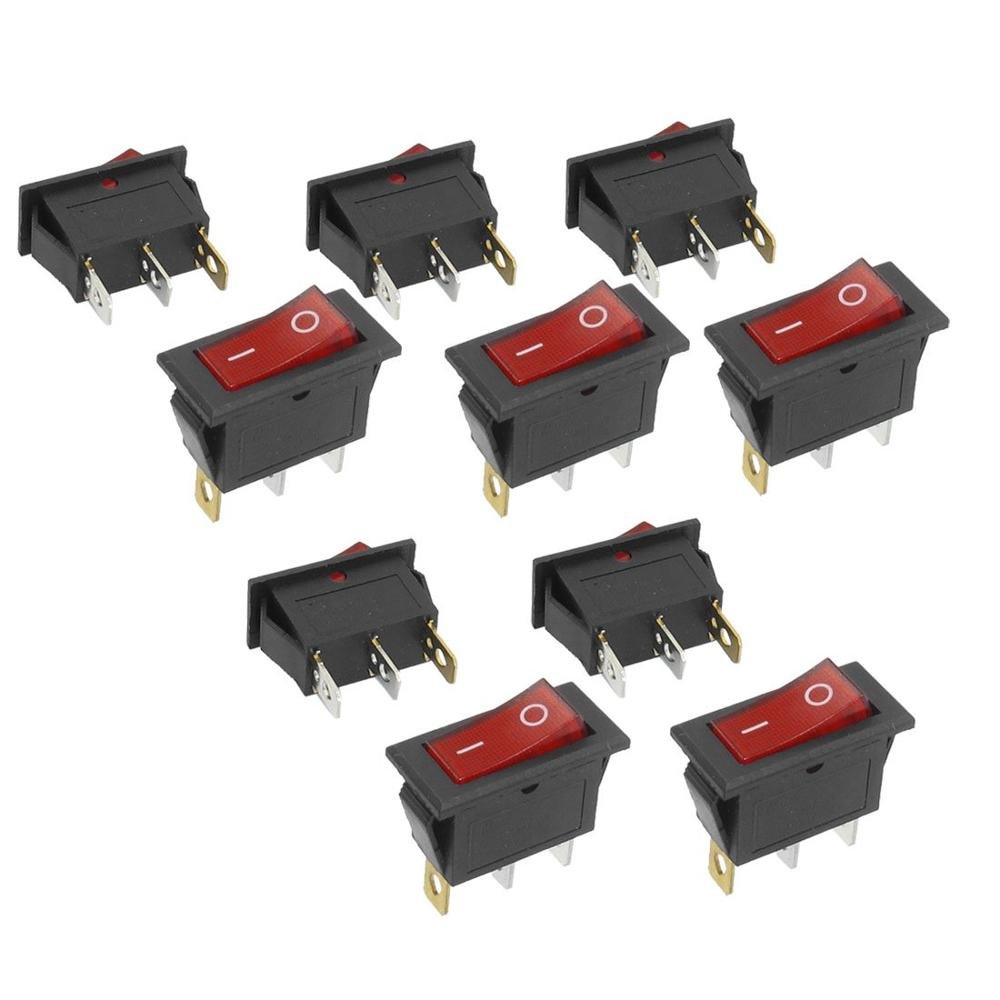Interrupteur 3 broches SPST marche/arrêt pour montage panneau électrique CA 250V 10A