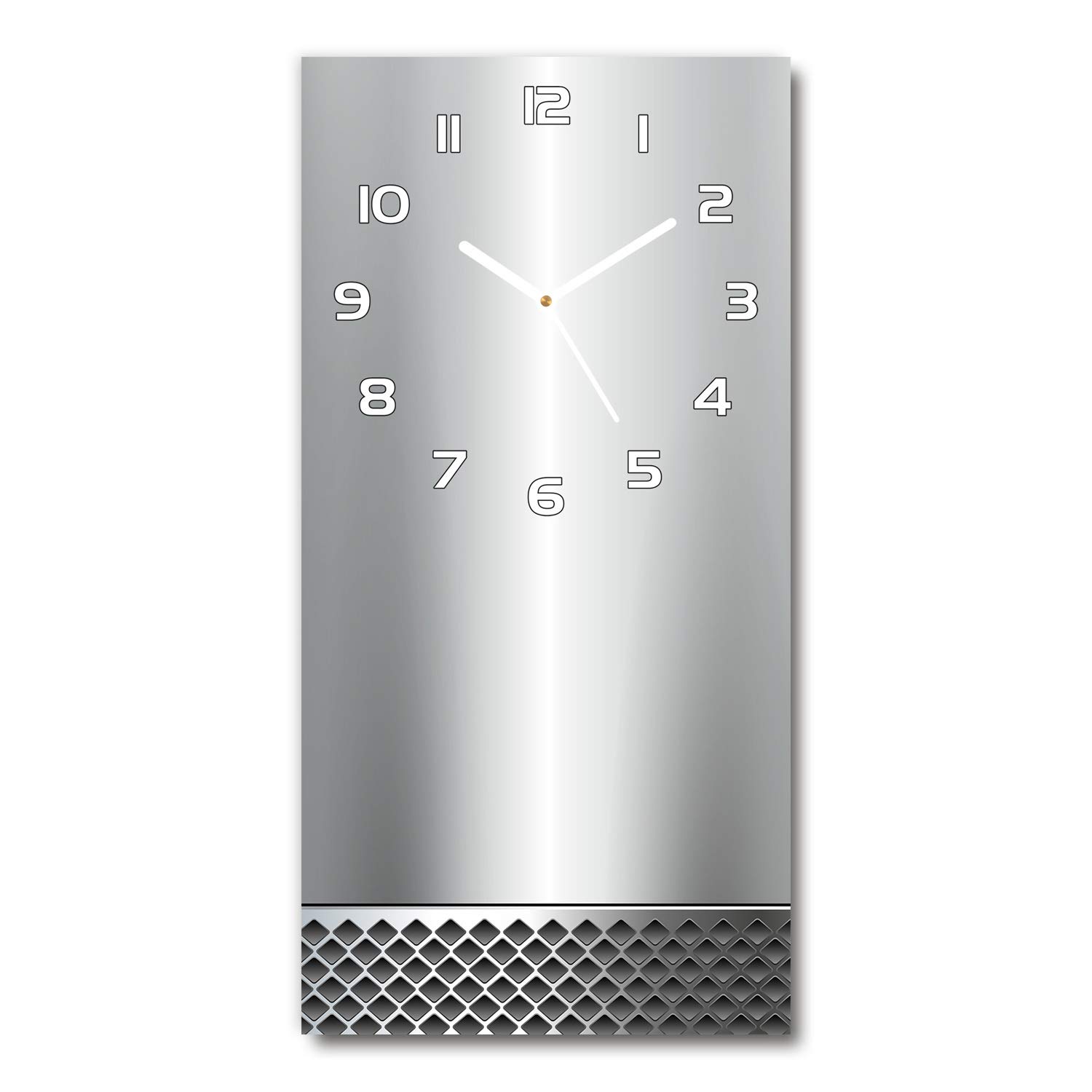 Tulup Glas Wanduhr 30x60 Cm – Moderne Dekoration Mit Silberner Wellen-Optik, Gehärtetes Sicherheitsglas