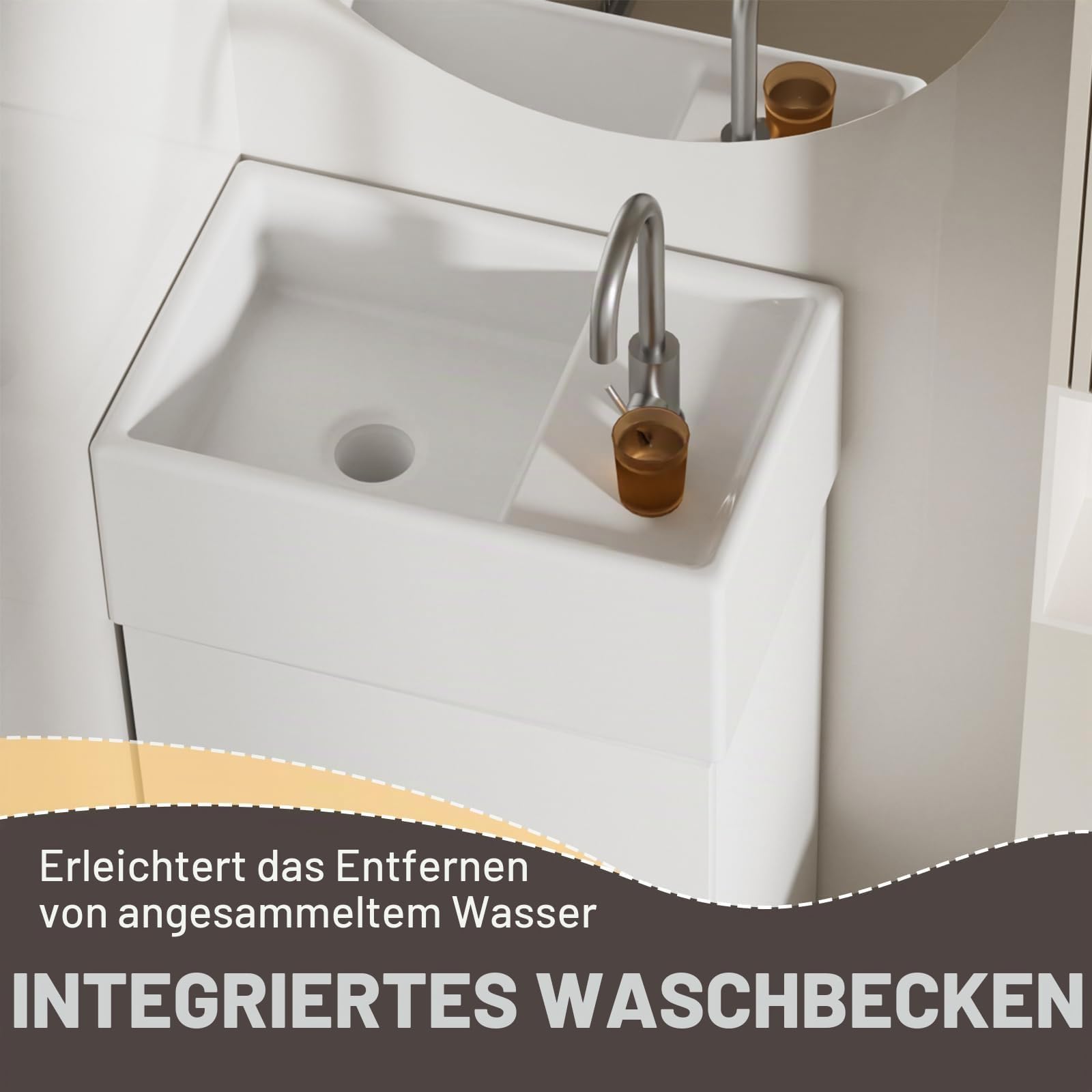 Umywalka z szafką pod umywalkę i umywalką ceramiczną, szerokość 40 cm