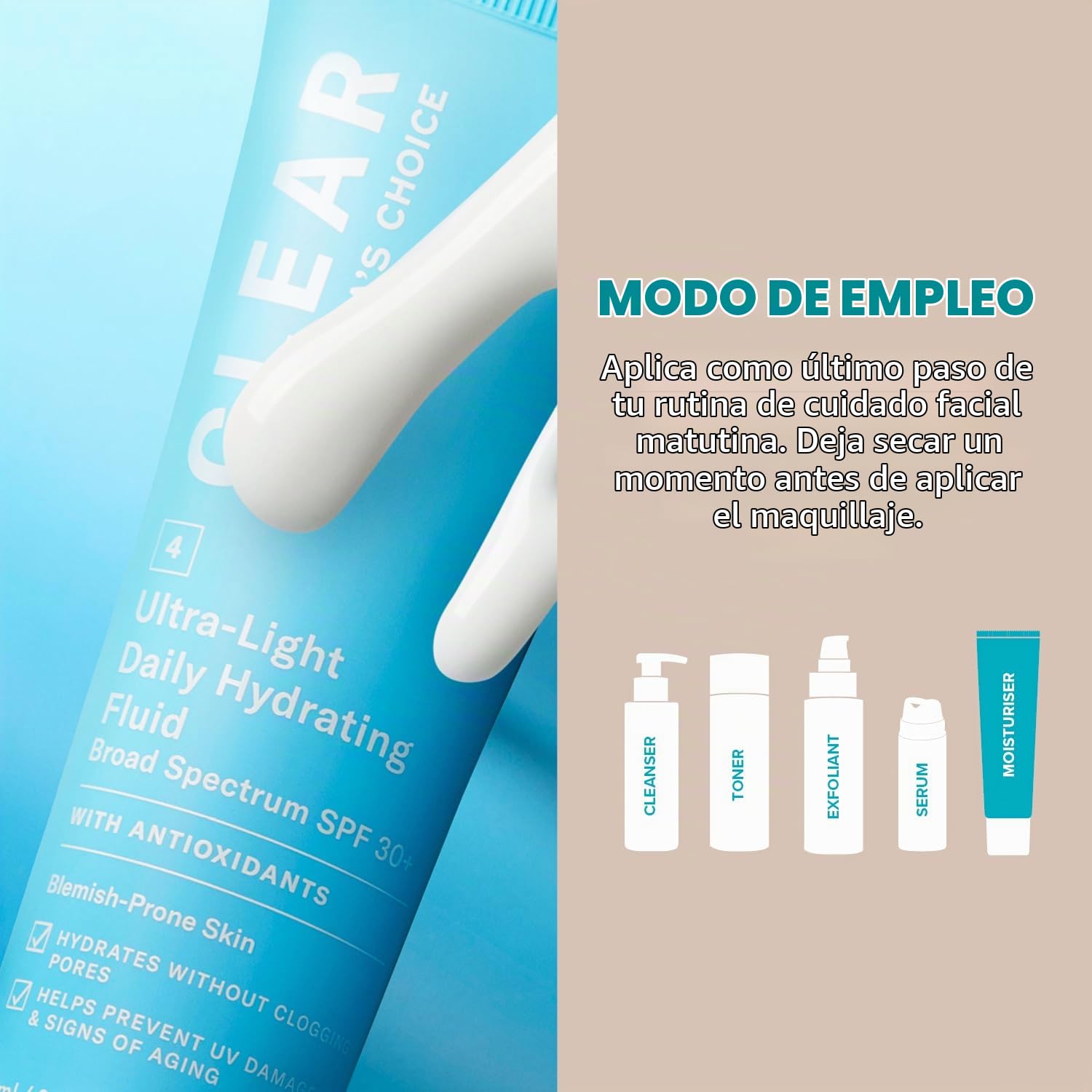 Paula's Choice Hidratante SPF 30, Pieles Mixtas a Grasas, 60 ml | Protector Solar - Hidratante Fluida y Ligera Minimiza los Puntos Negros y Poros - Difuminar las Rojeces & Calmar la Piel