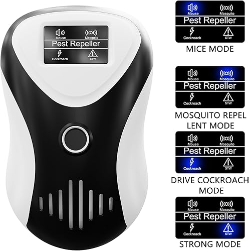 Miniatura 2 de Essen Guard Repelente ultrasónico de plagas, control electrónico de plagas para casa, repelente de plagas para uso en interiores, ratas, cucarachas,