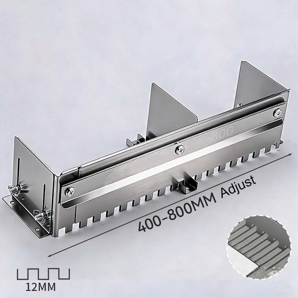 Paleta con muescas ajustables, 2 piezas para herramienta de peine de mortero para suelos de azulejos, rango de 300-800 mm con ranura de 12 mm (B)