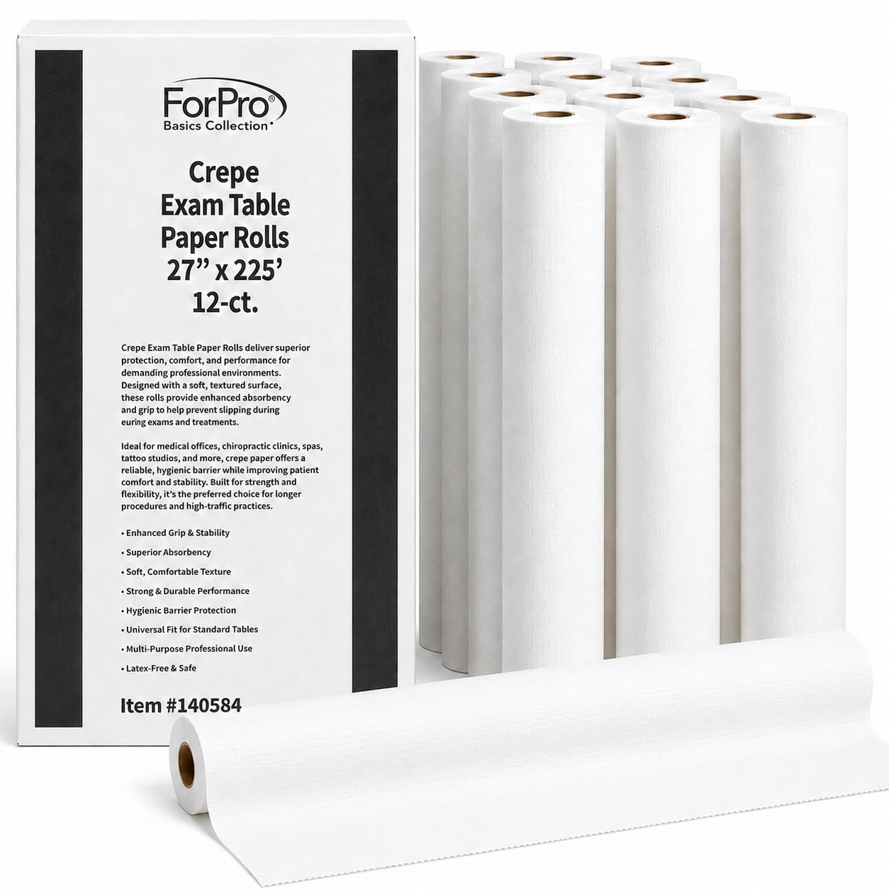 ForPro Basics Smooth Exam Table Paper Rolls, 12ct, 21" x 225' — Amazon image 11