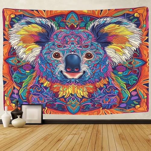 Tapiz de pared KaleidoKit koala 3D: arte estético que renueva tu salón, 150x200cm 2