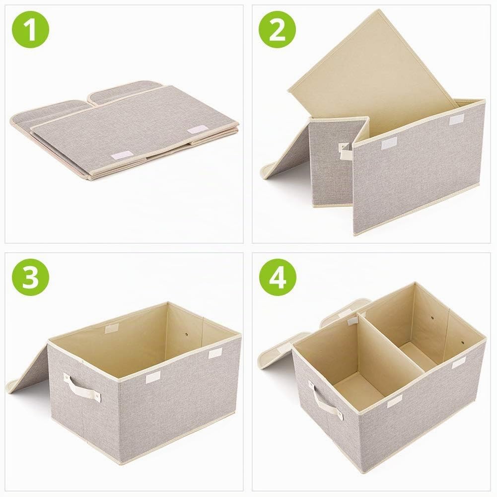 Morezi caja de juguetes para perros con tapa, caja de almacenamiento de juguetes para mascotas, adecuada para guardar juguetes y accesorios para perros y gatos-Negro