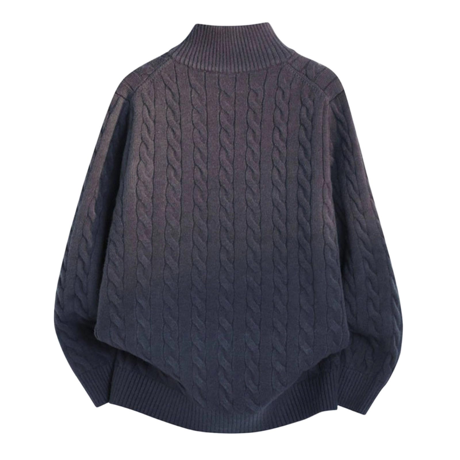 Suéter de punto acanalado, abrigo, de cuello semialto, informal, holgado, de manga larga, ropa de abrigo, cálido, y cómodo, top otoño e invierno. #198