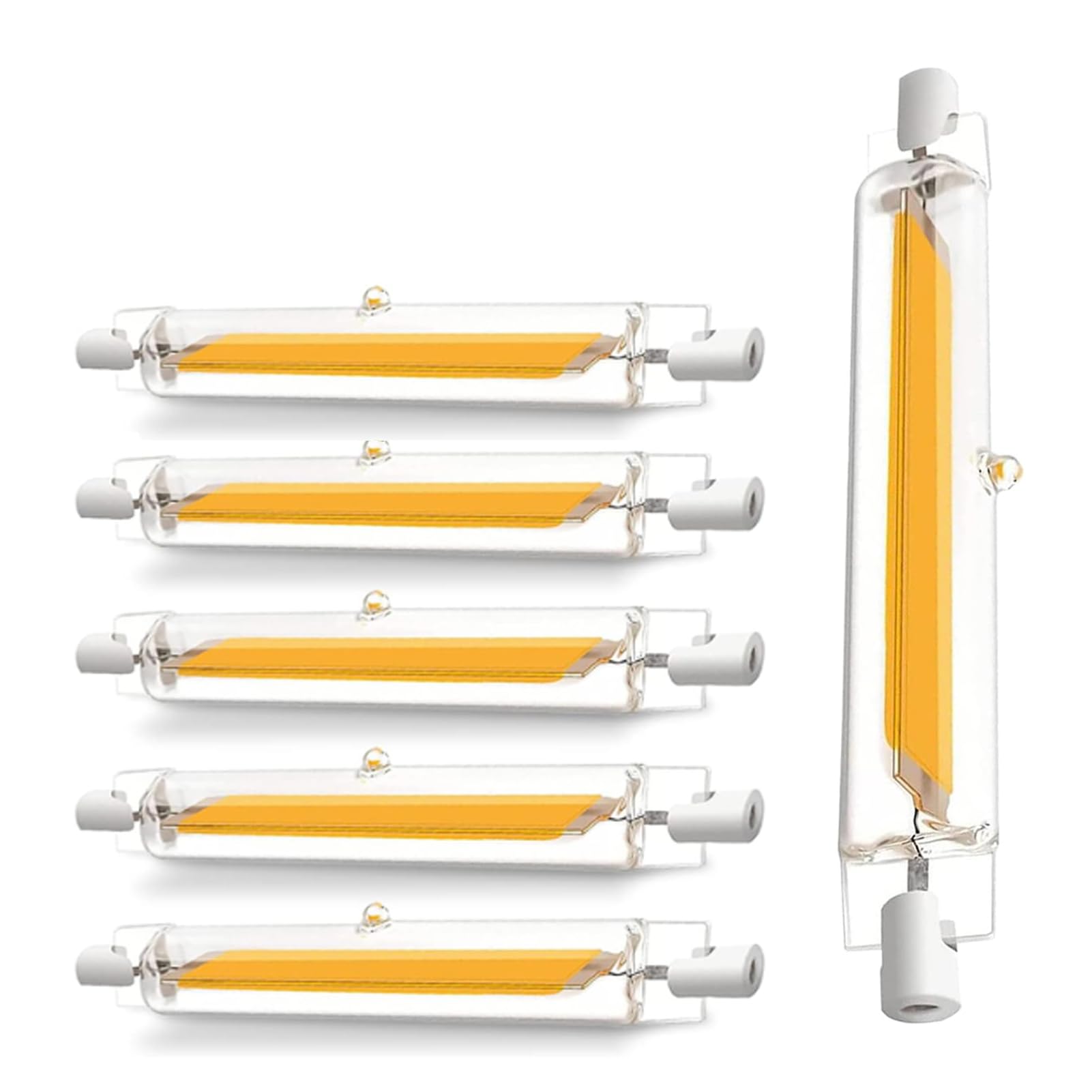ZJZG R7S LED 118mm, R7S 118mm Dimmbar 20W Ersatz für 200W Halogen Leuchtmittel, Leuchtmittel LED Stab Kaltweiß 6000K 2000LM, Kein Flackern, 360°Abstrahlwinkel, 6er Pack