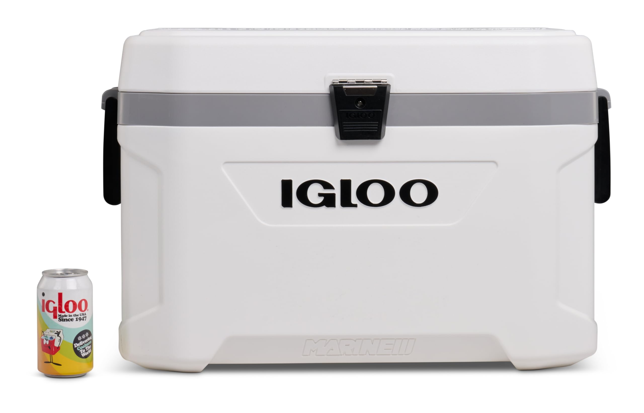 Igloo Marine Ultra 70 Qt Cooler - Passive Kühlbox 66L THERMECOOL - Weiß | THERMECOOL-Isolierung - UV-Filter - Rutschfeste Griffe - Speziell für Boote und den Einsatz am Wasser entwickelt