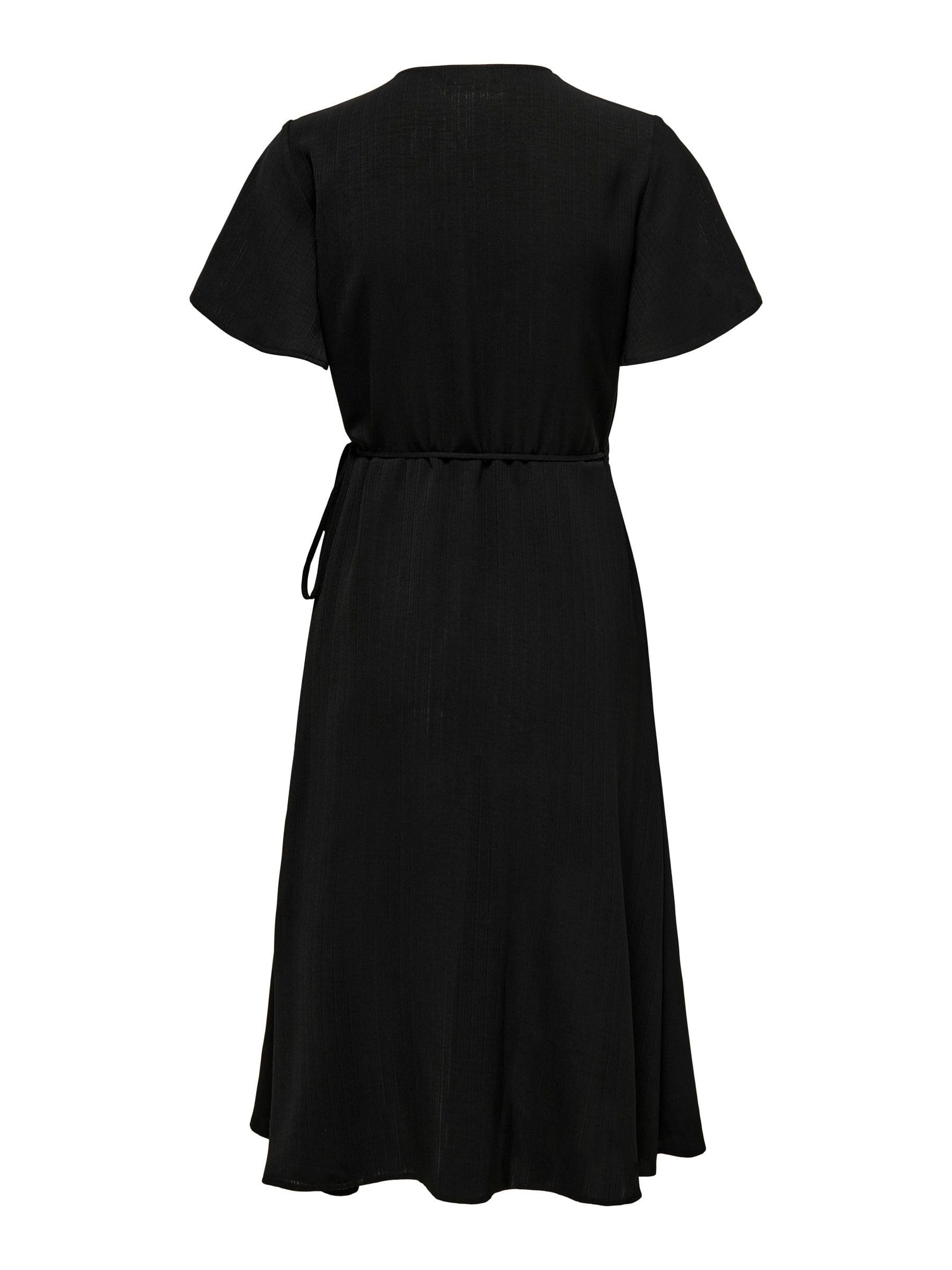 Onlcali Life S/S Midi Wrap Dress WVN, czarny, XL