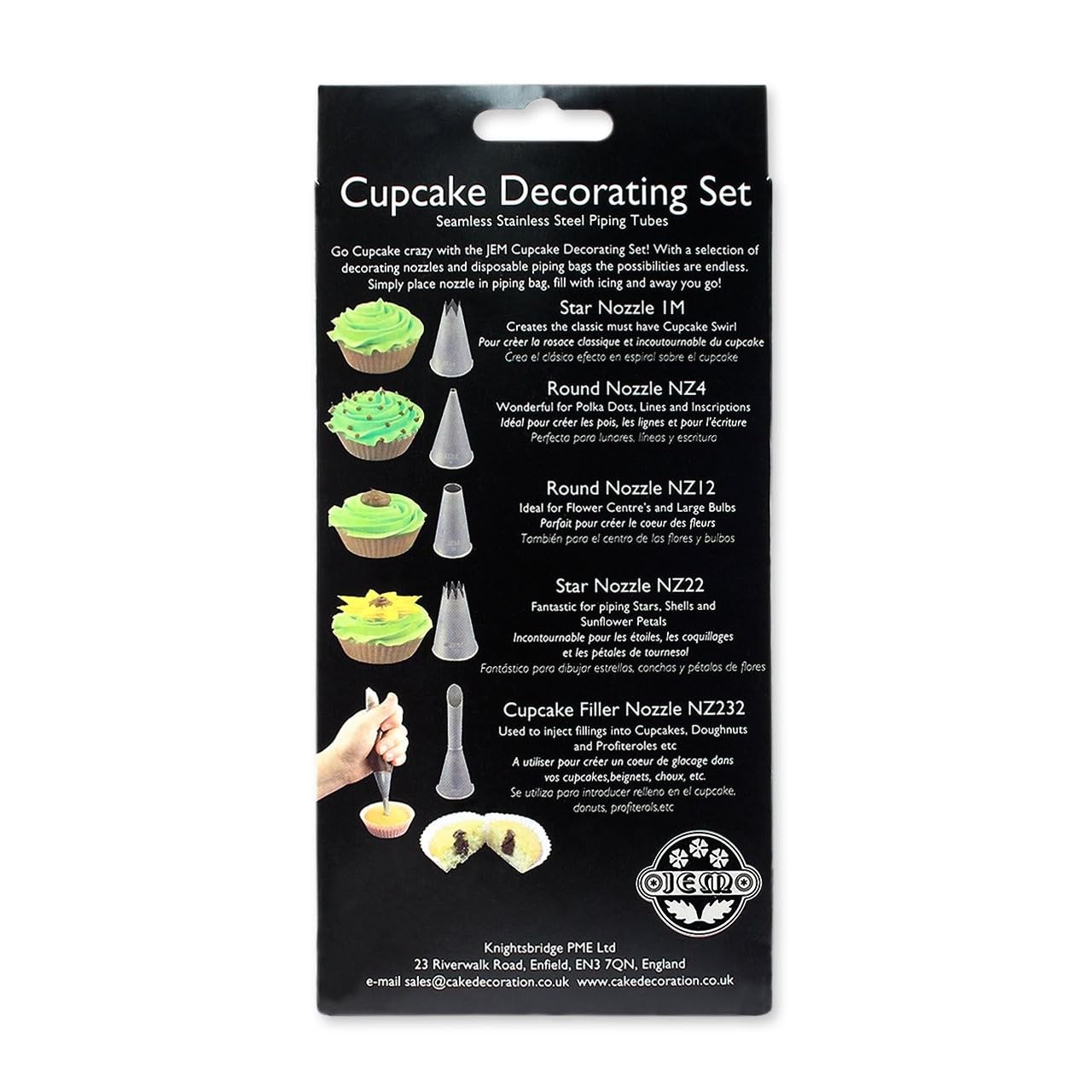 PME NZ9998 Jem Cupcake-Dekoriersortiment, Edelstahl, Silver, cm, 2 x 2 x 3.5 cm, 15 Einheiten