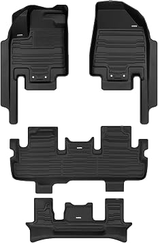 TuxMat - for Nissan Pathfinder 7-Seater 2022-2027 Models - Custom Car Mats - Maximum Coverage, All Weather, Laser Measured - This Full Set Includes 1st, 2nd and 3rd Rows