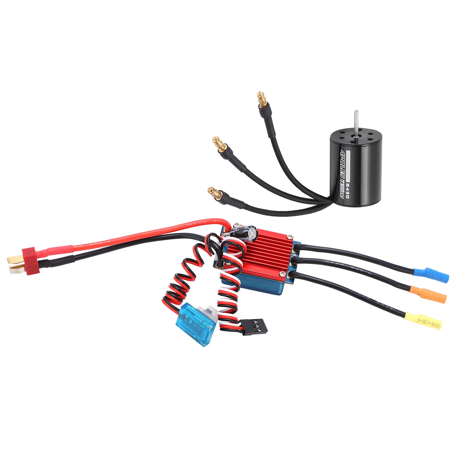 RC 2430 7200KV 4 POLES MOTEUR sans Balais AVEC 25A ESC Combo Set pour / 16/18 RC et CNC Heat Aluminu 2430 MOTEUR 25A ESC SET2430 7200KV AVEC ESCRC