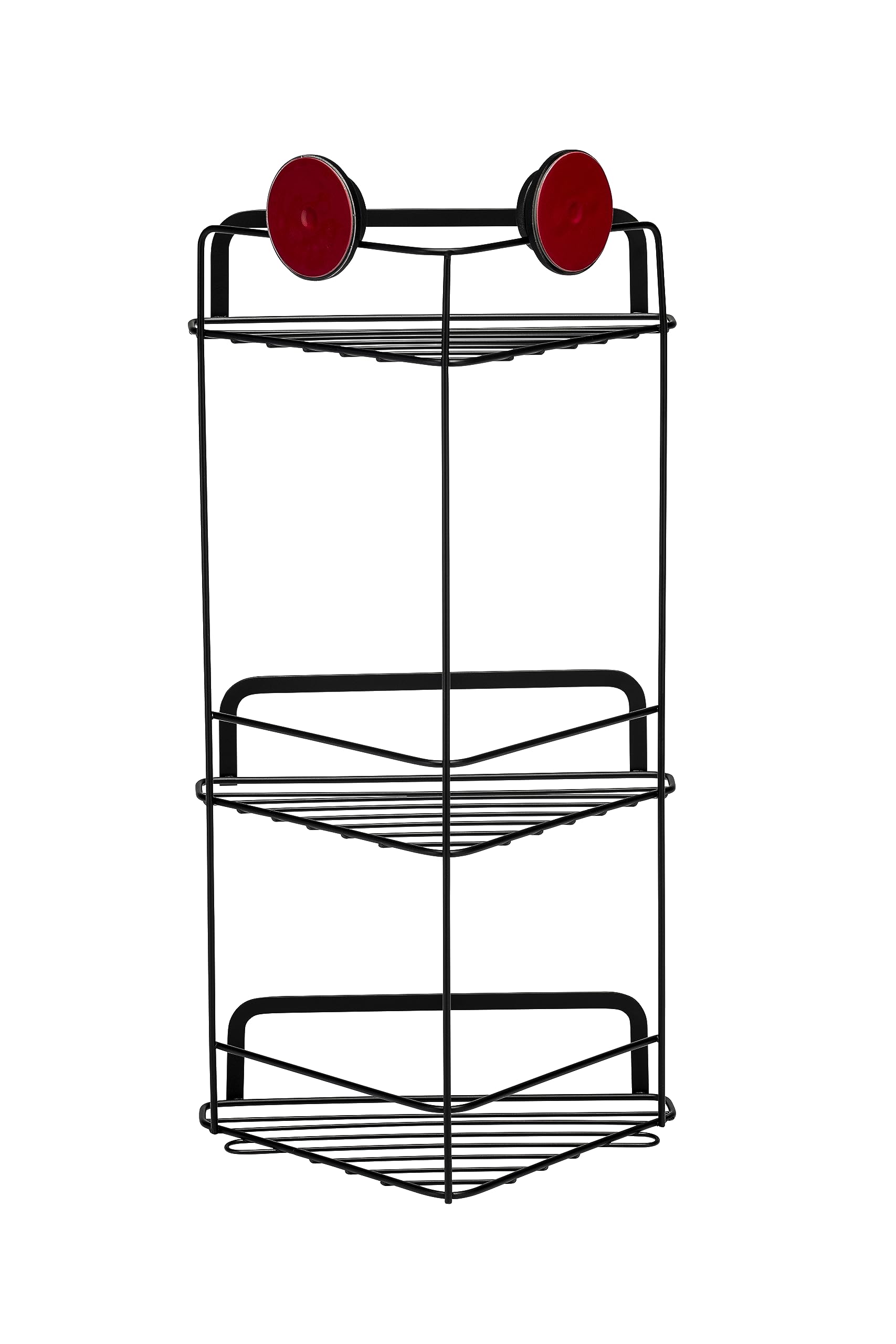 Croydex Stick 'n' Lock 3-poziomowy kosz narożny matowy czarny