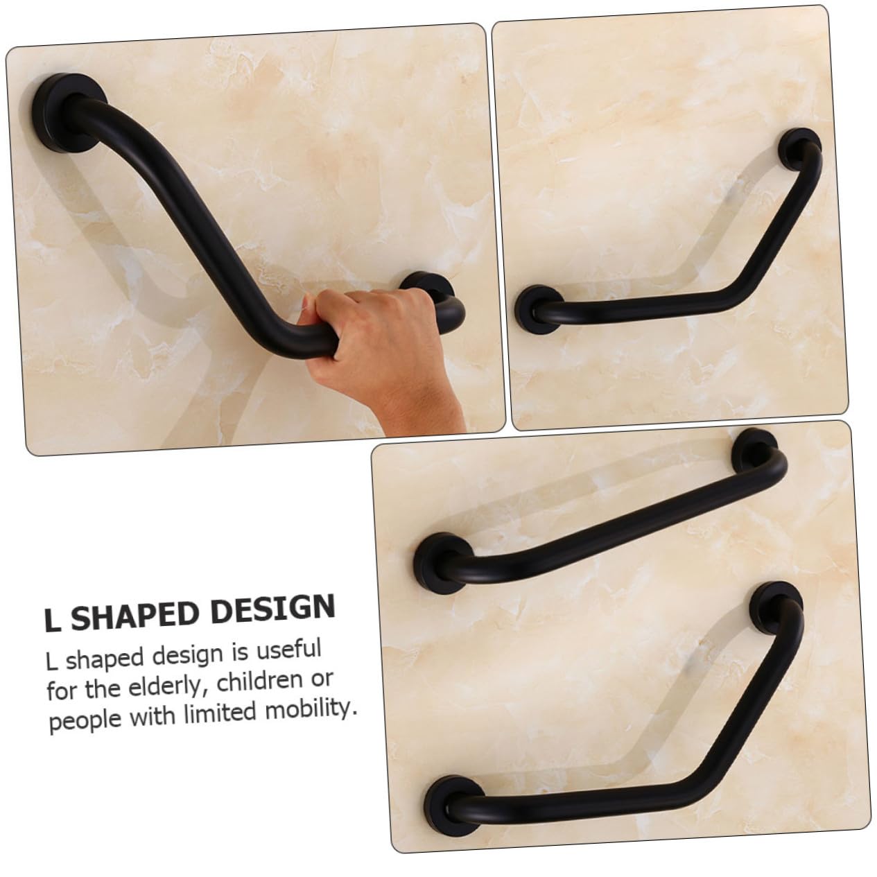 Barra de Seguridad para Inodoro Acero Inoxidable L-shaped, Apoyabrazos de Baño Antideslizante Almacenamiento para Personas Movilidad y Niños