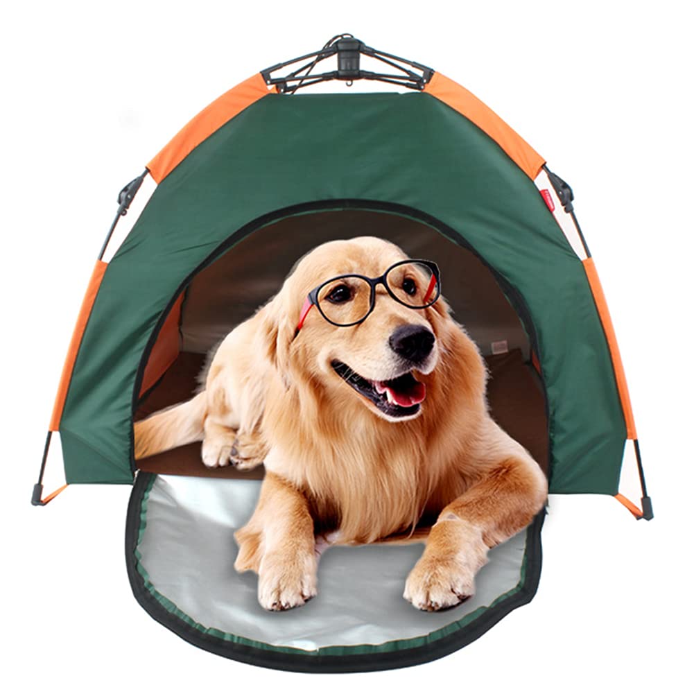 Tentes pour Animaux de Compagnie Portable Se Pliant Anti-ultraviolets Imperméable à la Pluie Imperméable Durable Chiens, L'été Intérieur en Plein Air Voyage de Camping(79 X 77 X 62cm)