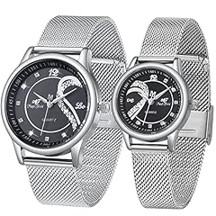 ZA-c. Silver, Black, Couple Watch